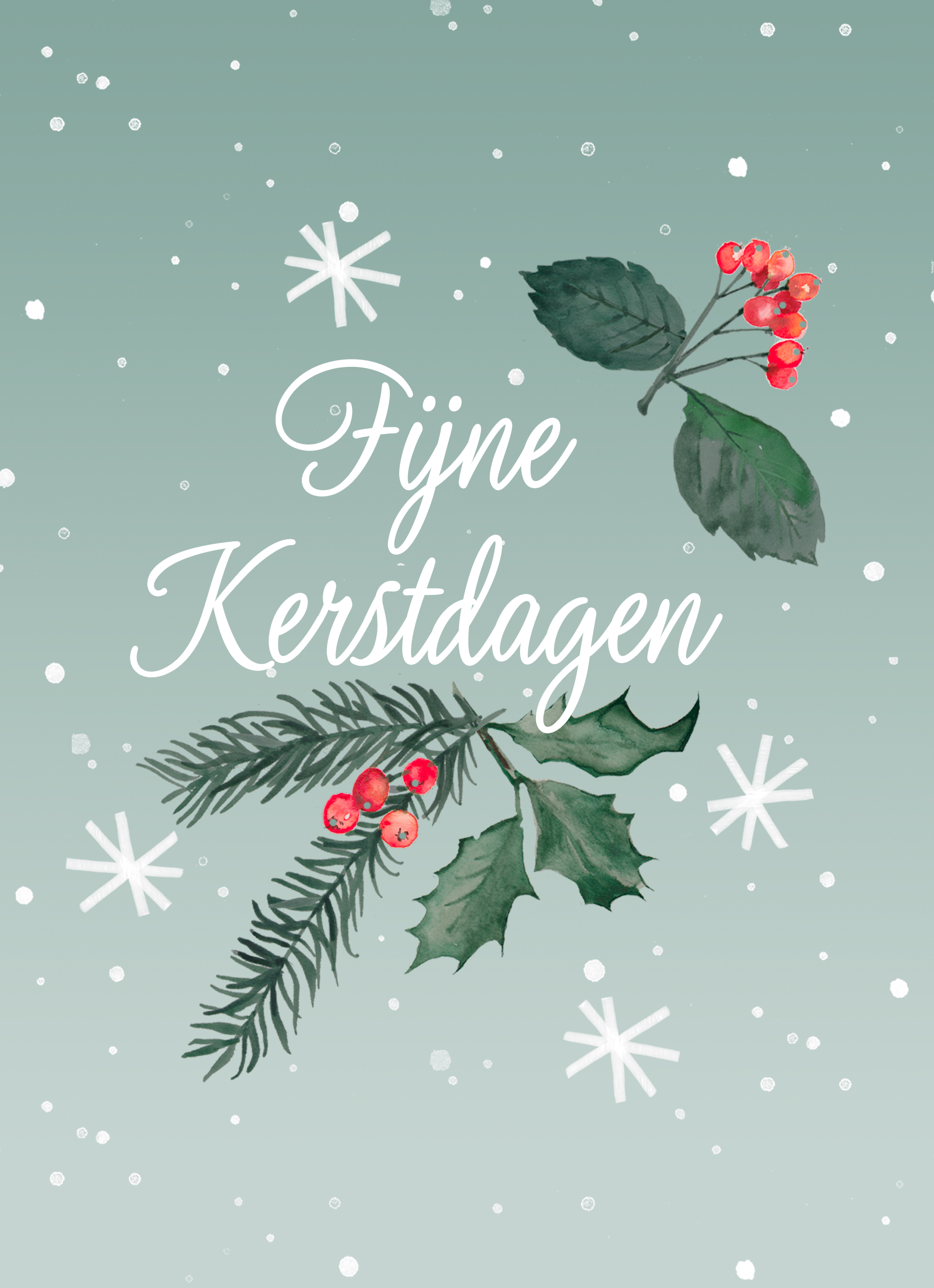 Kerstkaart Fijne Kerstdagen Hulsttak | Hallmark