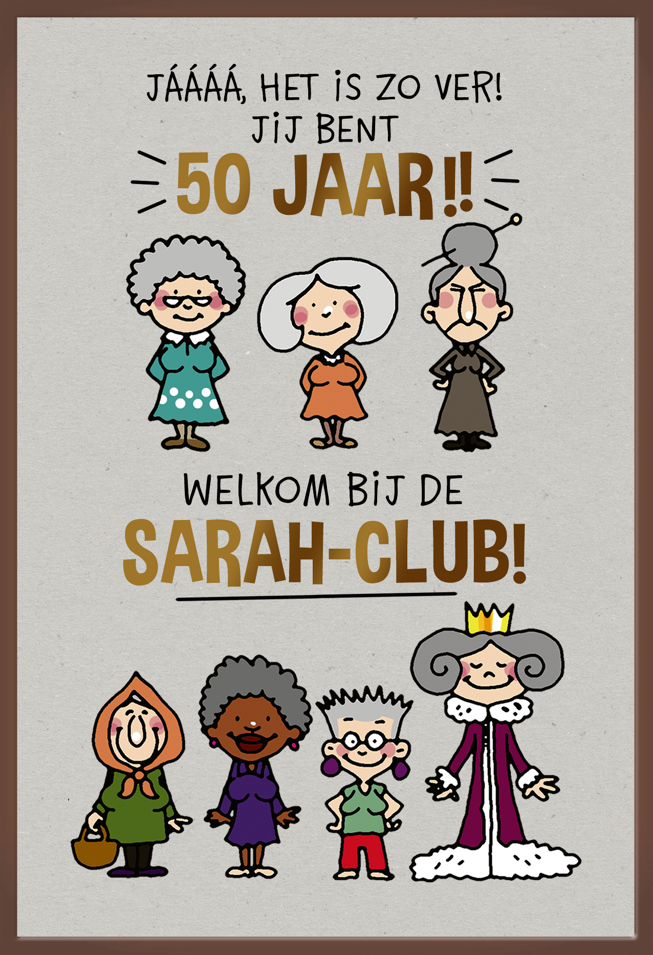 cache Conciërge Glimmend Verjaardag kaart 50 sarah chocolade | Hallmark