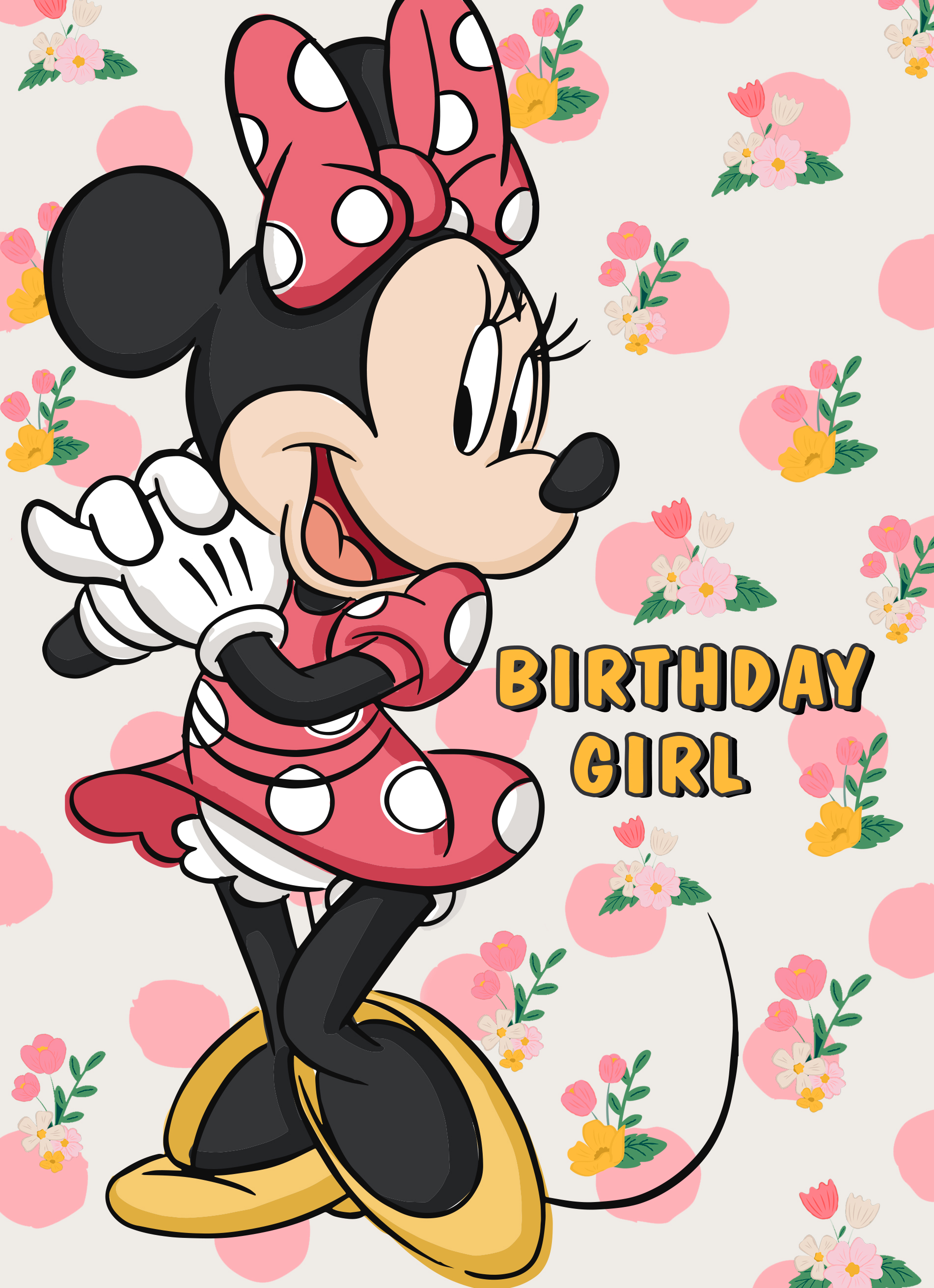 Verjaardagskaart Minnie Birthday Girl |