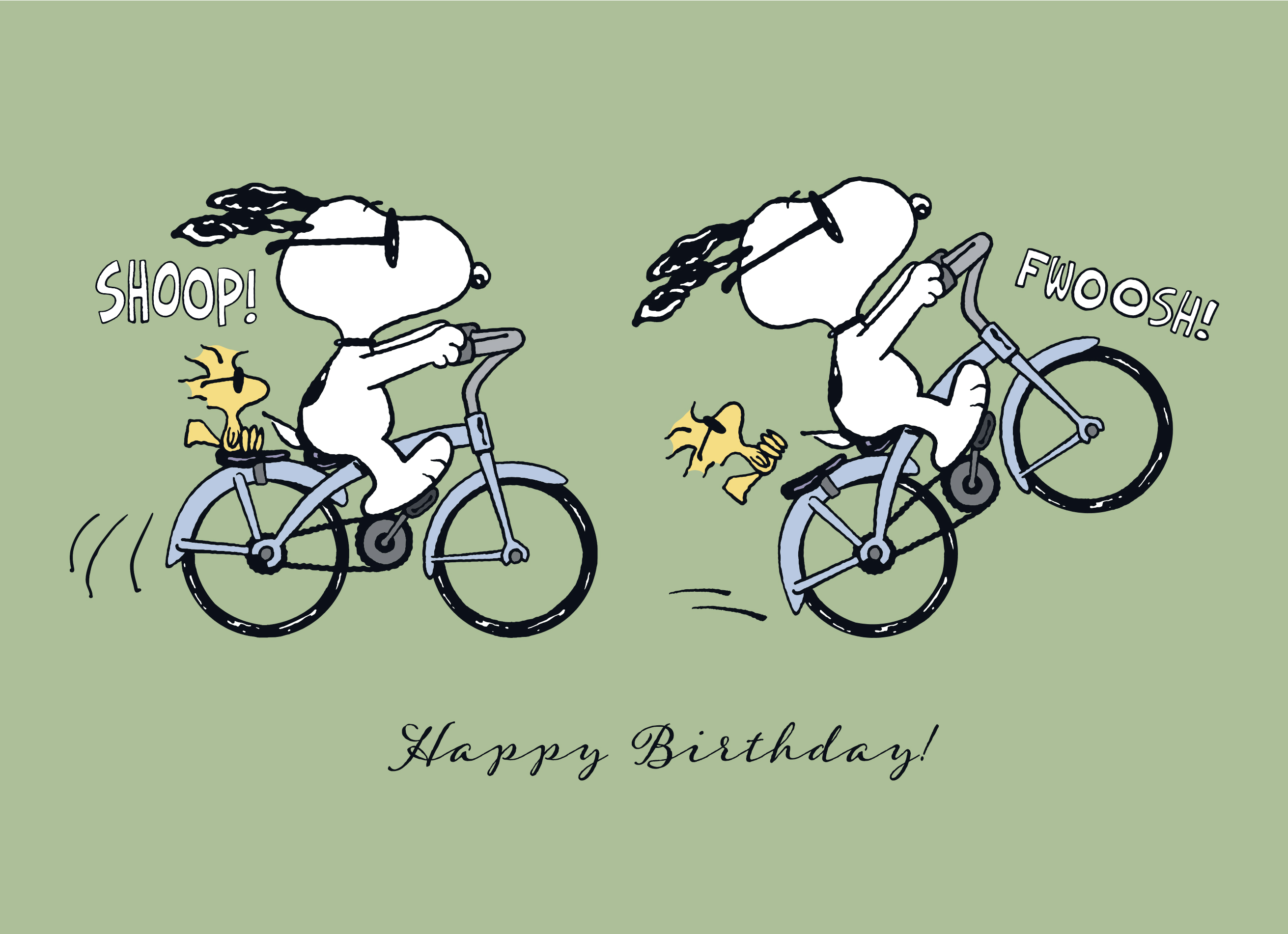 In de omgeving van dichtheid Openlijk Snoopy verjaardagskaart fiets | Hallmark