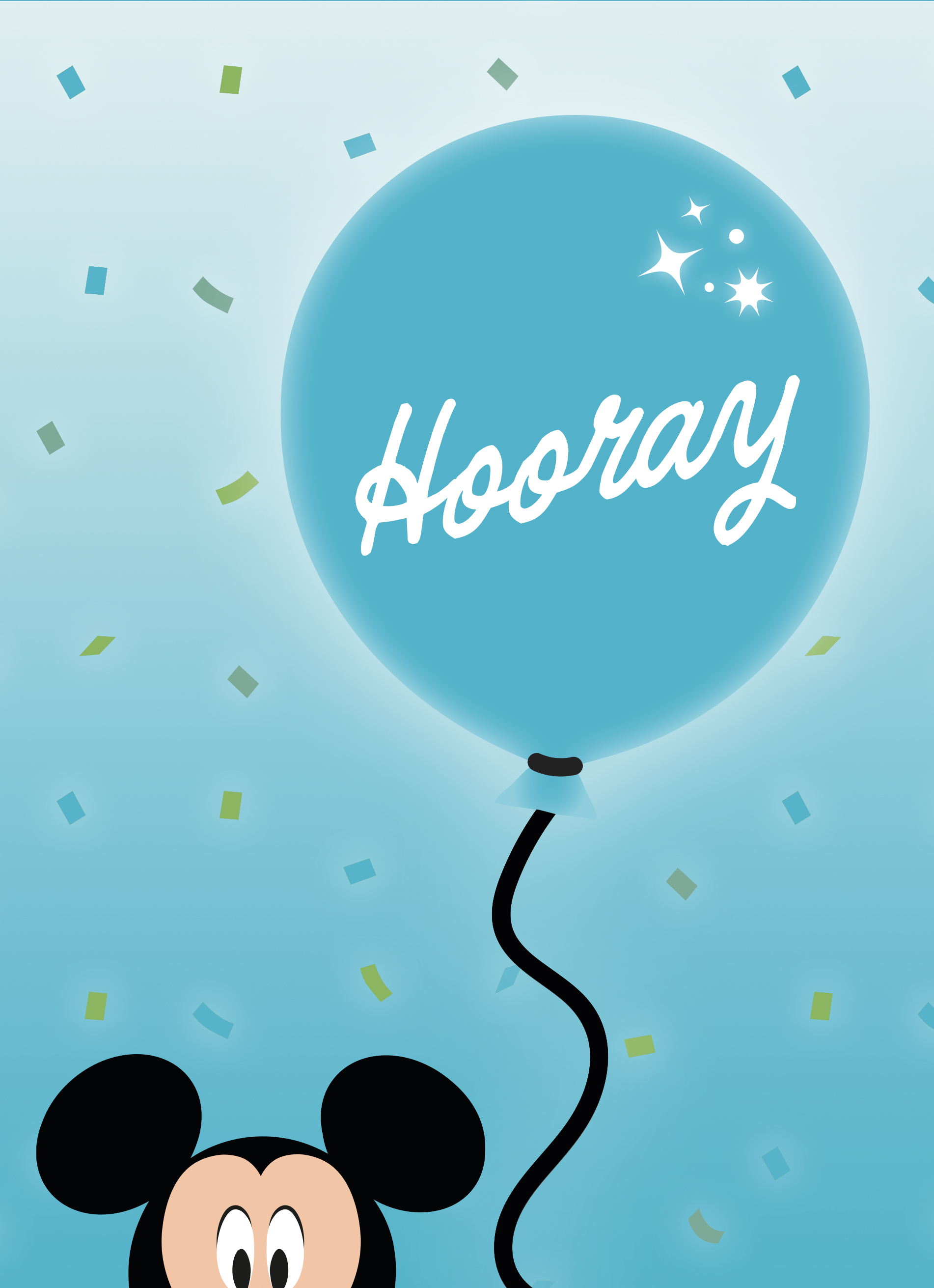 Haarvaten zeewier Airco Mickey Mouse verjaardagskaart hooray | Hallmark