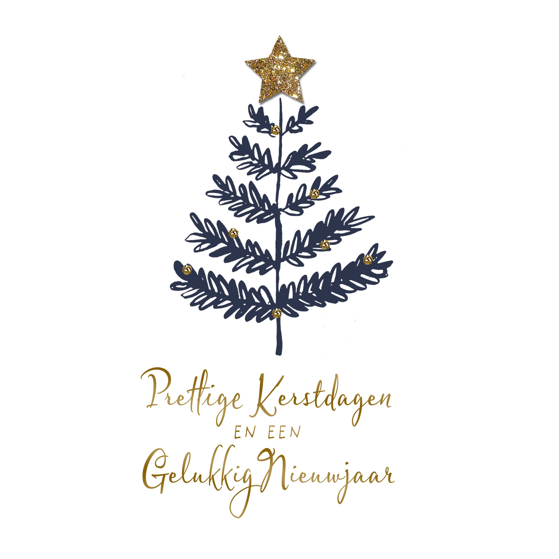 Hallmark kerstkaart kerstboom met ster Hallmark