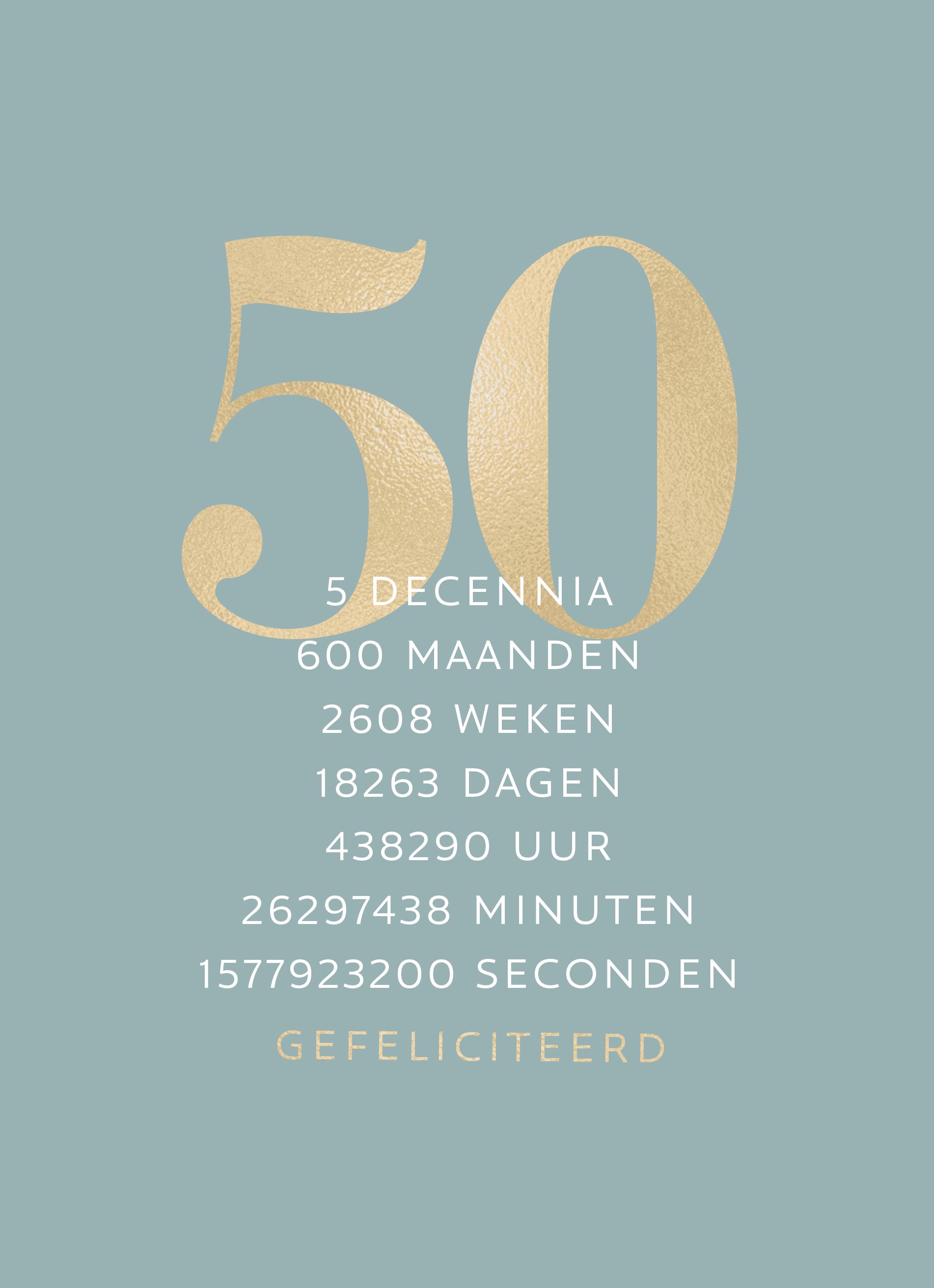 Gewoon overlopen Zwitsers Rand Kaarten - verjaardag leeftijden - verjaardagskaart 50 jaar | Hallmark