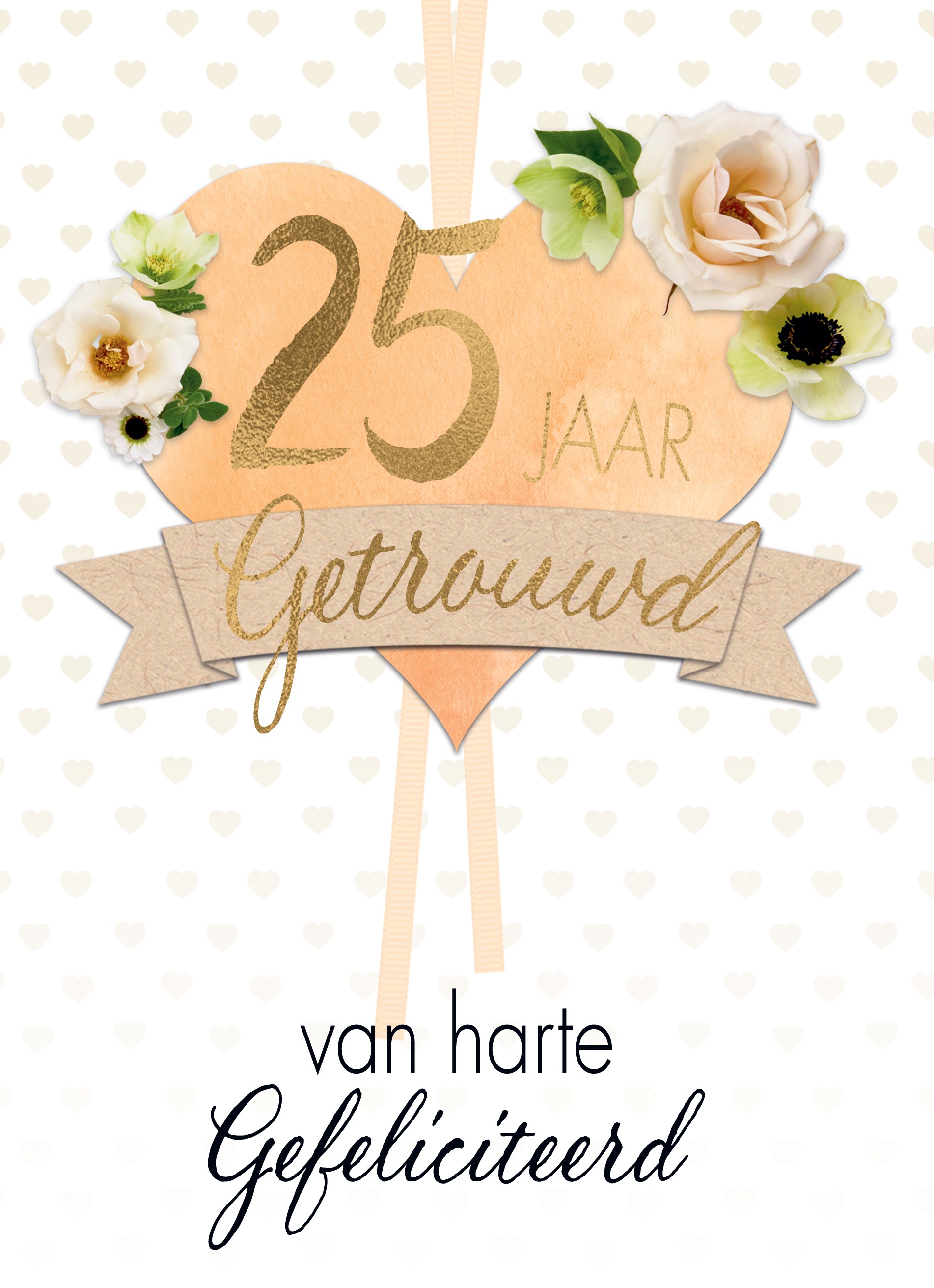Huwelijkskaart 25 Jaar Getrouwd Van Harte Gefeliciteerd | Hallmark