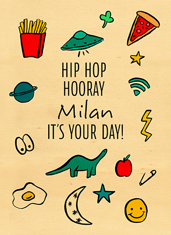 Houten Kaart Hip Hip Hooray Its Your Day Hallmark